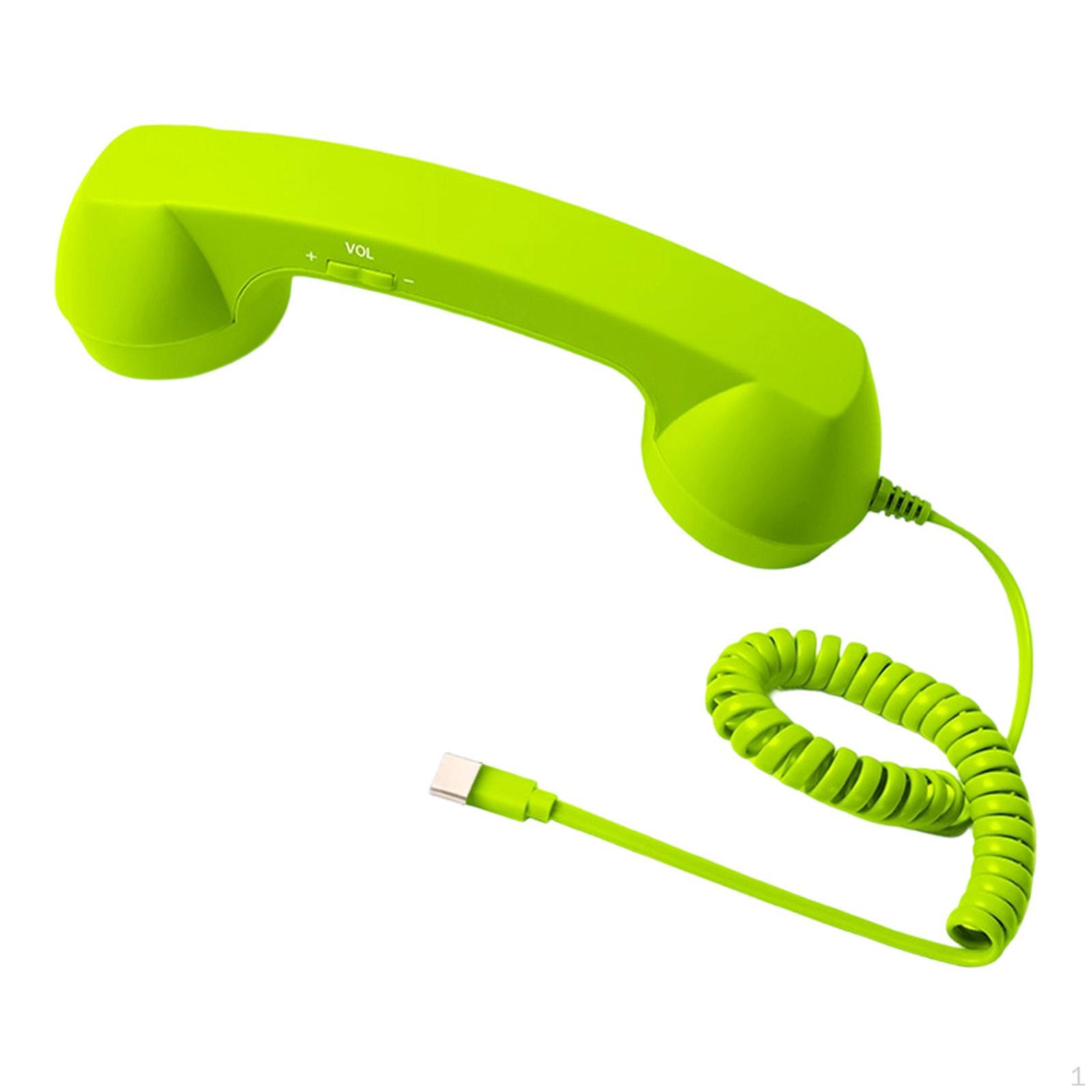 Retro Corded Phone, Mobile Phone Receiver, Modern, , Volume Control, for Video Conferencing. зелений
Retro Corded Phone, Mobile Phone Receiver, Modern, , Volume Control, for Video Conferencing. зелений