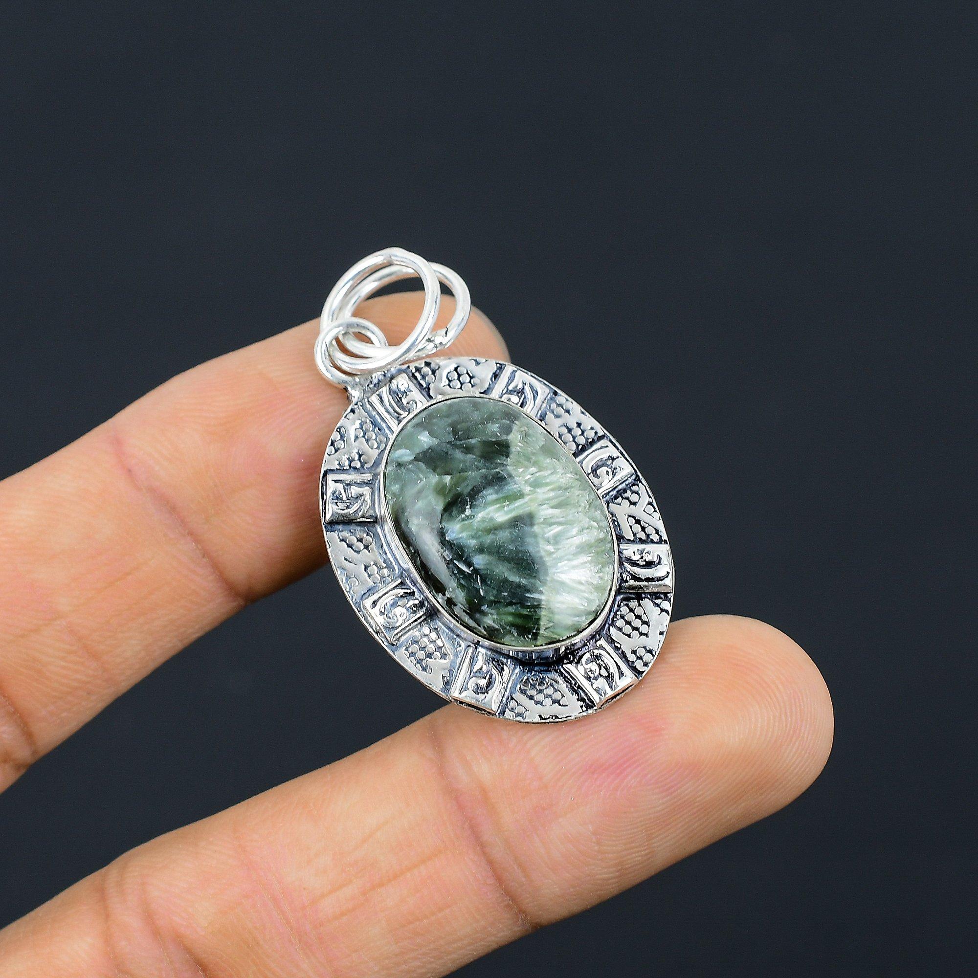 Sterling Silver Seraphanite Gemstone Elegant Artisan Bezel Wife Wedding Pendant
Sterling Silver Seraphanite Gemstone Elegant Artisan Bezel Wife Wedding Pendant