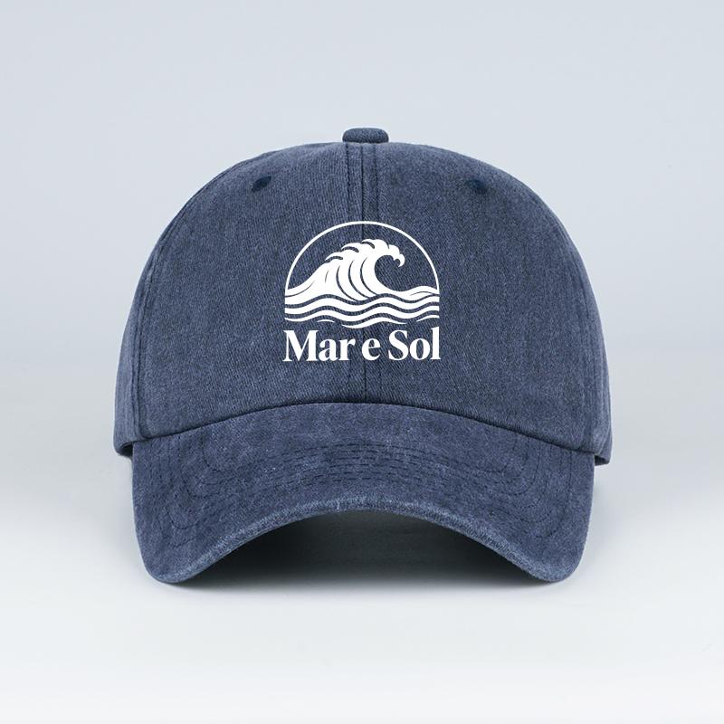 Mare Sol Wave Logo Print Washed Baseball Cap Soft, Comfortable, Breathable, Adjustable Retro Seaside Style, Relaxed Casual Fashi
Mare Sol Wave Logo Print Washed Baseball Cap Soft, Comfortable, Breathable, Adjustable Retro Seaside Style, Relaxed Casual Fashi