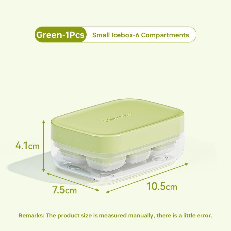 Новое отделение для хранения льда с квадратной мини-формой из силикона и крышкой, легкосъемный лоток для льда на 6 кубиков
