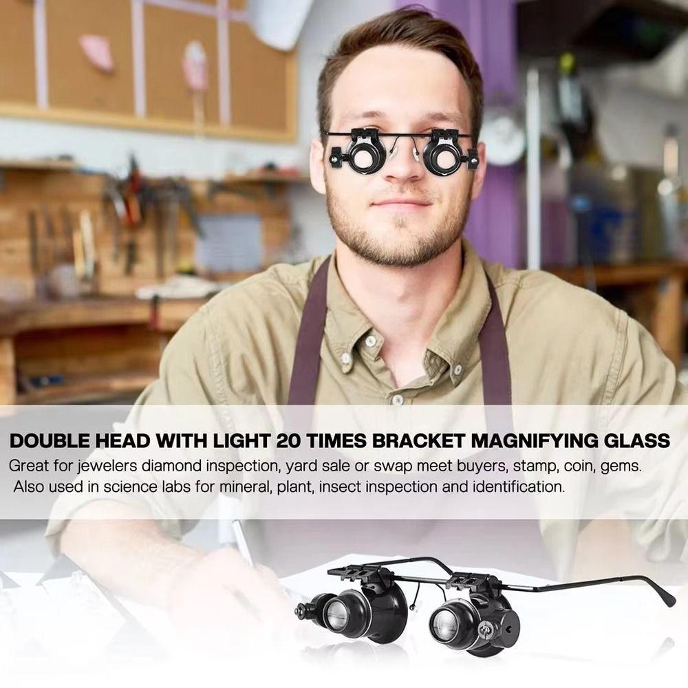 Adjustable 20X Magnifier Double Eye Glasses Jewelers Repair Wearing Magnifier Jeweler Inspect Tool чорний
Adjustable 20X Magnifier Double Eye Glasses Jewelers Repair Wearing Magnifier Jeweler Inspect Tool чорний