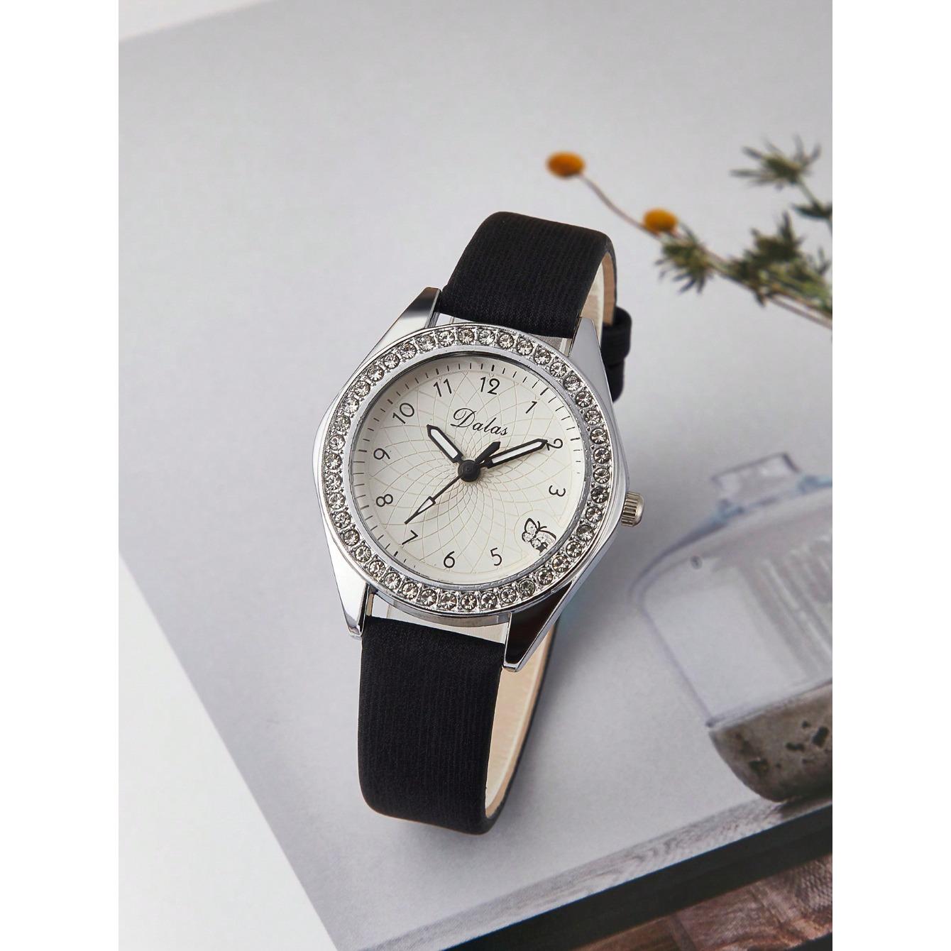 DALAS 1 piece black crystal inlaid fashionable personalized creative dial women s quartz watch Hardcover
DALAS 1 piece black crystal inlaid fashionable personalized creative dial women s quartz watch Hardcover