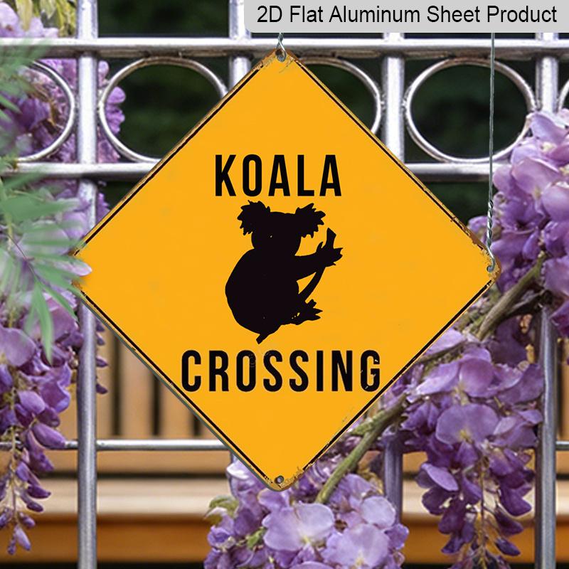 2D Flat 1pc, Vintage Koala Crossing Sign - Funny Warning Road Sign with Koala Crossing Xing Markings, Yellow Diamond Metal Caution Sign for 20*20cm
2D Flat 1pc, Vintage Koala Crossing Sign - Funny Warning Road Sign with Koala Crossing Xing Markings, Yellow Diamond Metal Caution Sign for 20*20cm