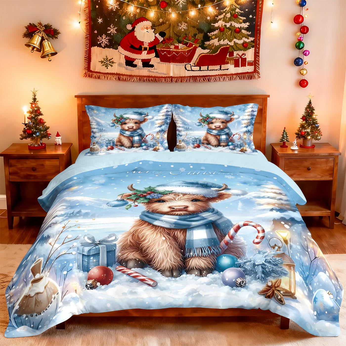 3pcs Merry Christmas Tree Highland Cow Printed Coreless Bedding Set Multi Size Bedroom Bedding Decoration 135x200cm-EU-Single&set
3pcs Merry Christmas Tree Highland Cow Printed Coreless Bedding Set Multi Size Bedroom Bedding Decoration 135x200cm-EU-Single&set
