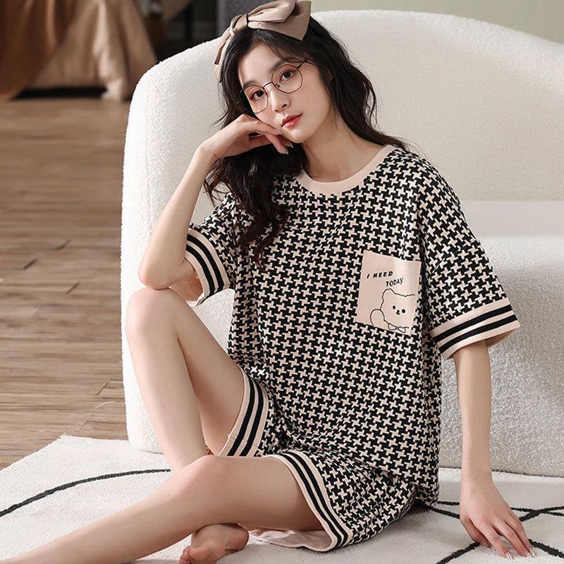 Korean pajamas women s short-sleeved shorts summer student loungewear advanced sense thousand bird grid suit cute plaid outer wear M
Korean pajamas women s short-sleeved shorts summer student loungewear advanced sense thousand bird grid suit cute plaid outer wear M