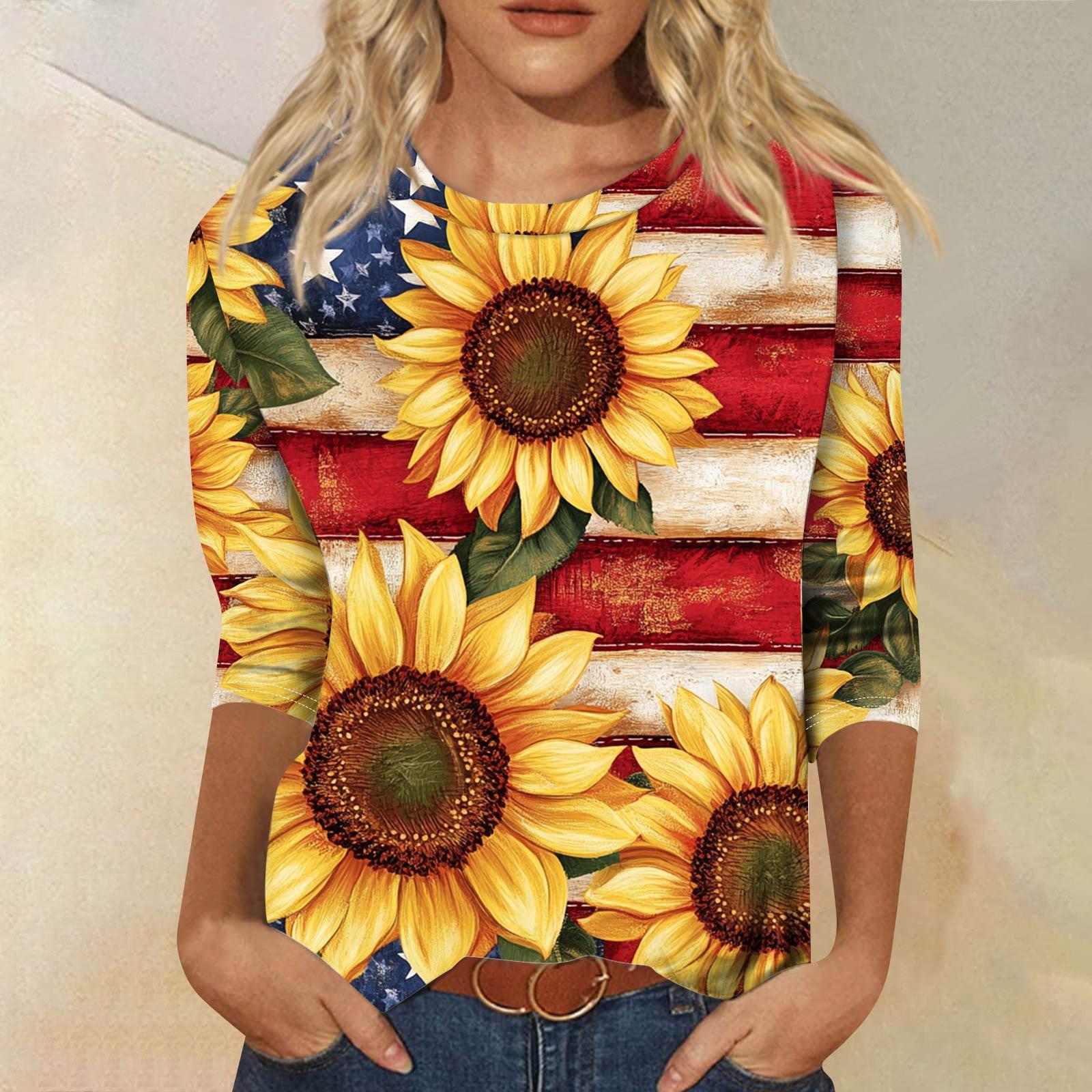 Women s Fashion Casual Seven Sleeve Independence Day Printed Round Neck Top XL жовтий
Women s Fashion Casual Seven Sleeve Independence Day Printed Round Neck Top XL жовтий