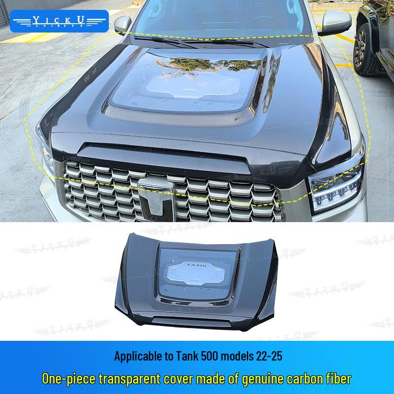 Compatible Transparent Carbon Fiber Hood & Engine Cover for TANK 400/500/700.
Compatible Transparent Carbon Fiber Hood & Engine Cover for TANK 400/500/700.