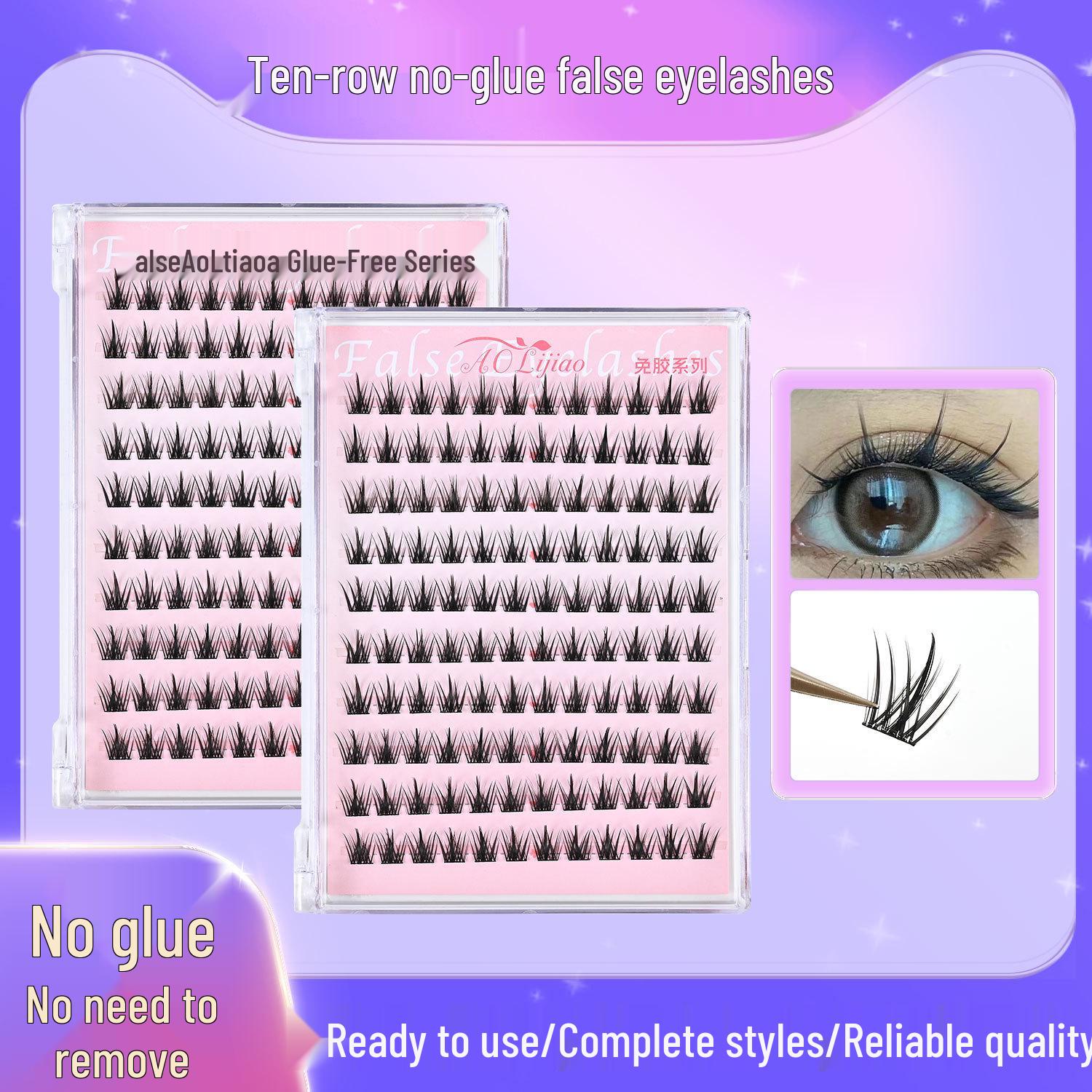 Carefully Selected No-Glue Pure Wild Little Devil False Eyelashes: Ten-Row Pack of Natural, Segmented Lashes with Fine Stem Simulation.
Carefully Selected No-Glue Pure Wild Little Devil False Eyelashes: Ten-Row Pack of Natural, Segmented Lashes with Fine Stem Simulation.