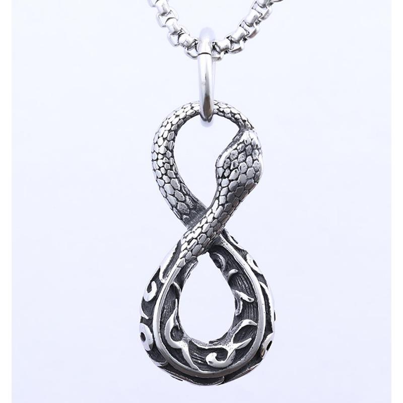 Punk style mystery totem figure 8 python pendant retro men s snake pattern necklace
Punk style mystery totem figure 8 python pendant retro men s snake pattern necklace
