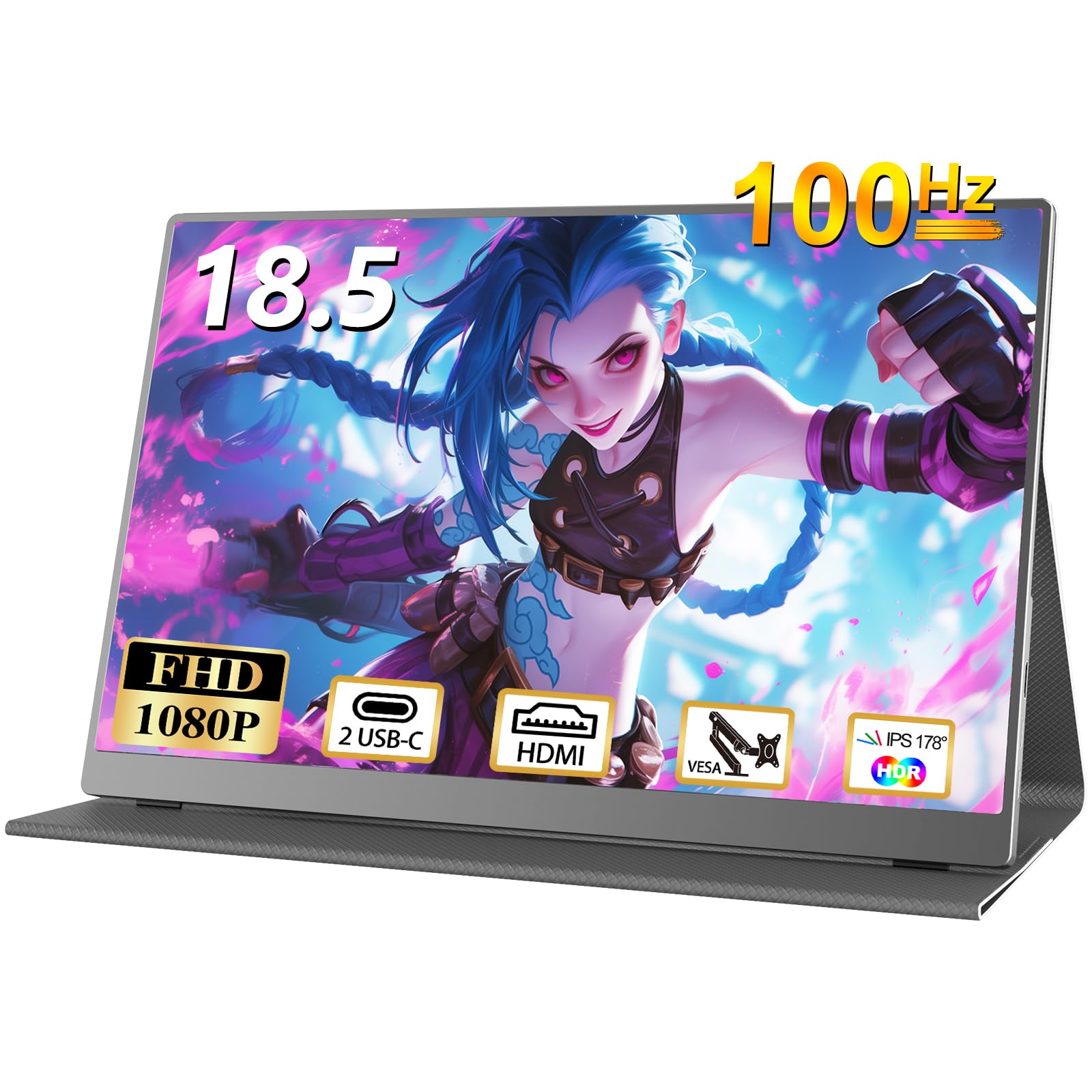 CUIUIC Mobile Monitor Inch Large Screen Gaming Monitor Mobile Display 100HZ Portable Monitor IPS LCD Panel Matte HDR Mode USB HDMI Speaker with Stand
CUIUIC Mobile Monitor Inch Large Screen Gaming Monitor Mobile Display 100HZ Portable Monitor IPS LCD Panel Matte HDR Mode USB HDMI Speaker with Stand