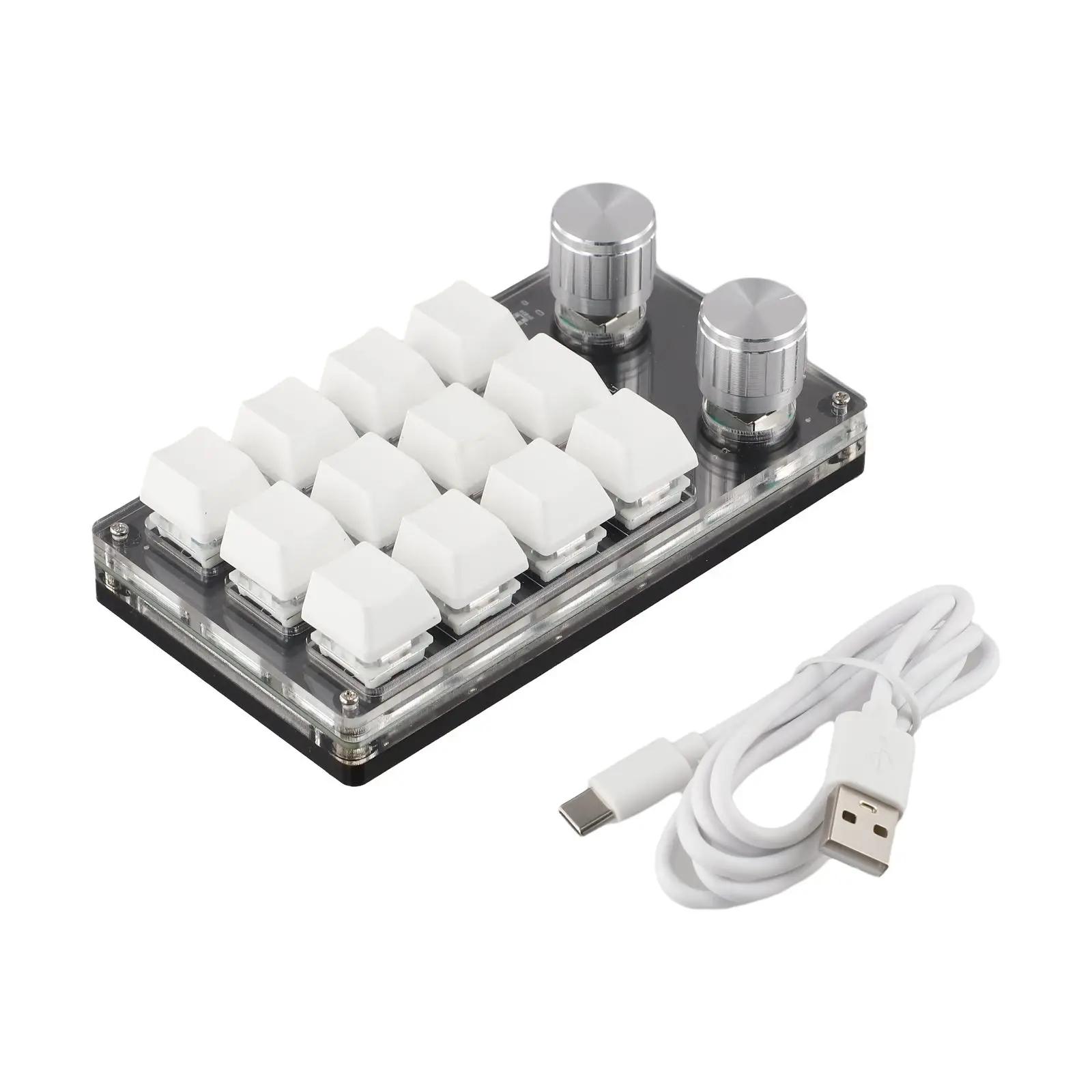 Programmable Multifunctional Mechanical Keyboard 12 Keys And 2 Buttons Keyboard For VISTA, For Linux, For MacOS білий
Programmable Multifunctional Mechanical Keyboard 12 Keys And 2 Buttons Keyboard For VISTA, For Linux, For MacOS білий