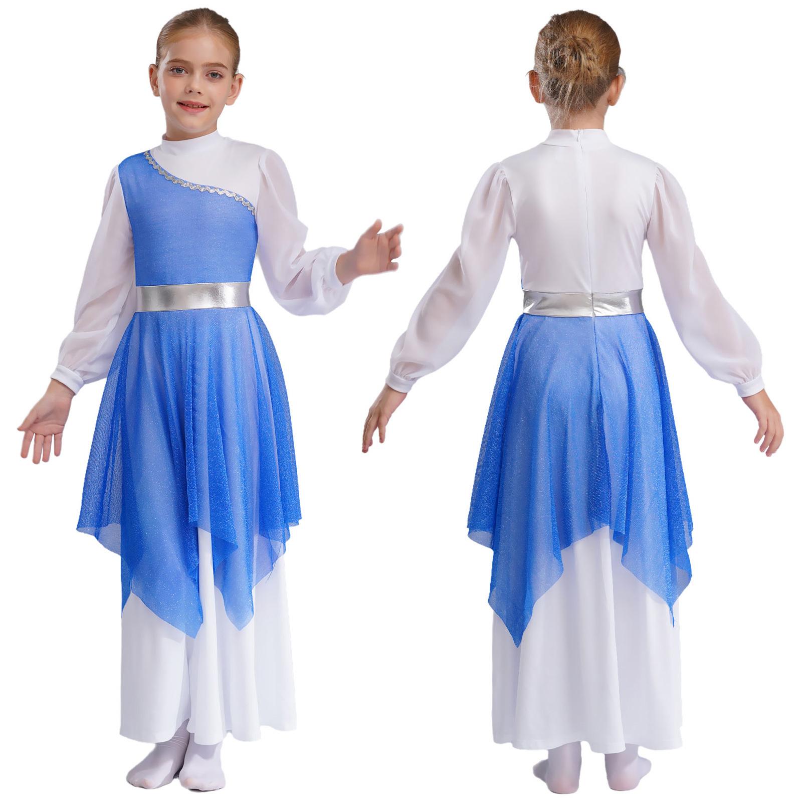 Платье для выступлений для девочек, с длинным рукавом, с воротником-стойкой, сетчатой вставкой, волнистой отделкой, неровным подолом 5-6 Years королевский синий
Платье для выступлений для девочек, с длинным рукавом, с воротником-стойкой, сетчатой вставкой, волнистой отделкой, неровным подолом 5-6 Years королевский синий