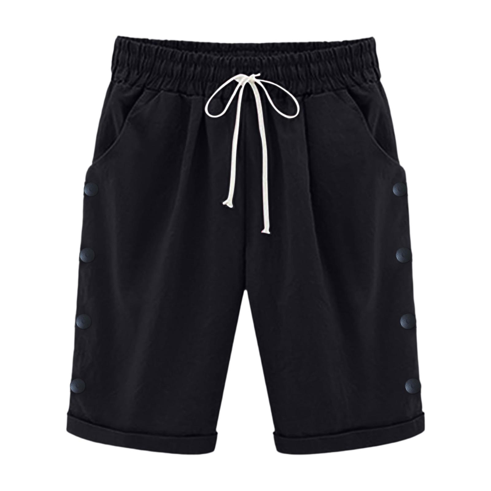 Женские модные однотонные укороченные брюки с эластичной резинкой на талии и карманами S чёрный
Женские модные однотонные укороченные брюки с эластичной резинкой на талии и карманами S чёрный