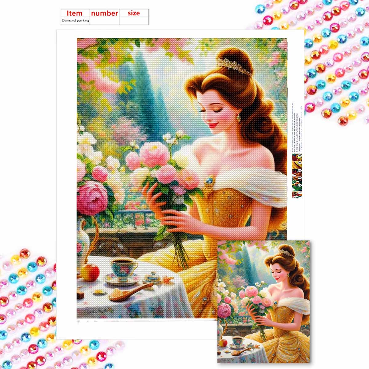Полная круглая алмазная живопись Принцесса с цветами Искусство Стразы Картина Мозаика DIY 5D Вышивка крестом Домашнее украшение Round 20x30cm
Полная круглая алмазная живопись Принцесса с цветами Искусство Стразы Картина Мозаика DIY 5D Вышивка крестом Домашнее украшение Round 20x30cm