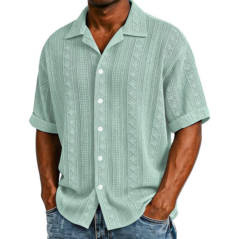 Mens Summer Knit Textured Short Sleeve Shirt Cuban Collar Button Down Casual Beach Tops L світло-зелений колір
Mens Summer Knit Textured Short Sleeve Shirt Cuban Collar Button Down Casual Beach Tops L світло-зелений колір