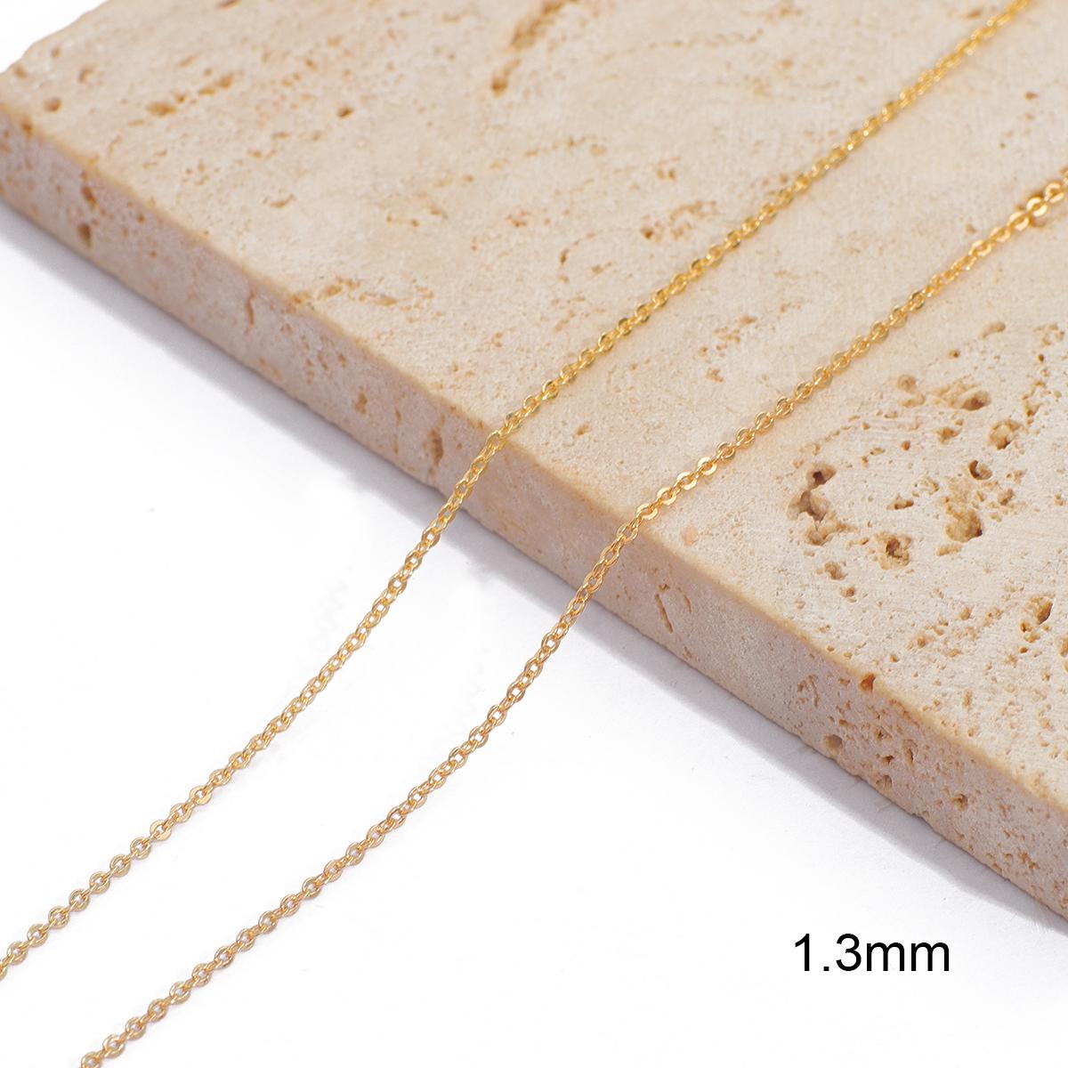 1 метр 18-каратного золота позолоченная звеньевая цепочка для ожерелья для изготовления ювелирных изделий аксессуары 1.3mm
1 метр 18-каратного золота позолоченная звеньевая цепочка для ожерелья для изготовления ювелирных изделий аксессуары 1.3mm