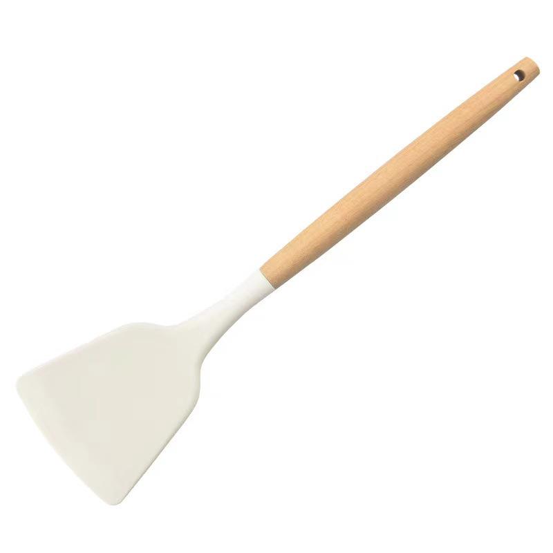 Eco-Friendly Wooden Handle White Silicone Spatula - Heat Resistant Kitchen Utensil
Eco-Friendly Wooden Handle White Silicone Spatula - Heat Resistant Kitchen Utensil