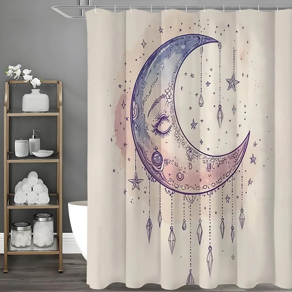 Moon Pendant Blue And Purple Shower Curtain, Bathroom Decorative Shower Curtain, Waterproof Shower Curtain With Hooks W60H190(CM)-1 Pcs
Moon Pendant Blue And Purple Shower Curtain, Bathroom Decorative Shower Curtain, Waterproof Shower Curtain With Hooks W60H190(CM)-1 Pcs