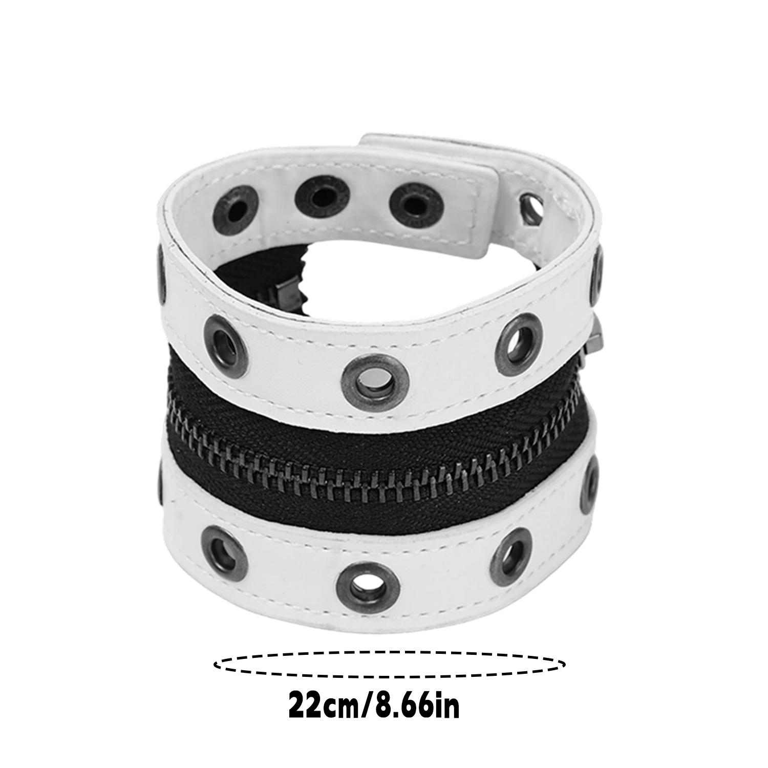 Subcultural New Rivet Chain Punk Jewelry Leather Bracelet Bracelet Circular Hole Breathable Middle Zipper Bracelet білий
Subcultural New Rivet Chain Punk Jewelry Leather Bracelet Bracelet Circular Hole Breathable Middle Zipper Bracelet білий