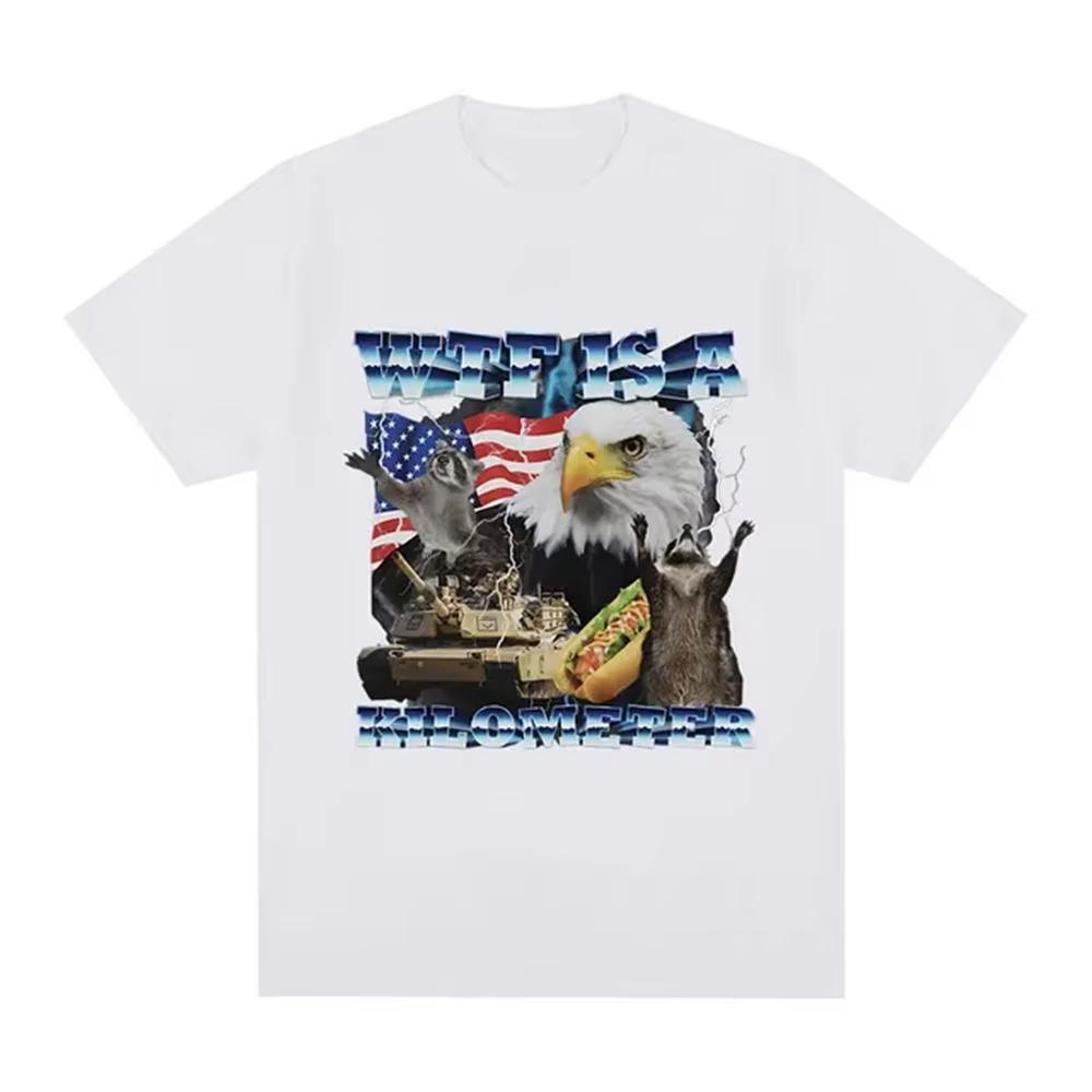 Pure Cotton New Arrival Wtf Is A Kilometer Raccoon Opossums Meme Graphic T Shirt Unisex Women Clothing T Shirt Homme Unisexs T Shirt 4XL
Pure Cotton New Arrival Wtf Is A Kilometer Raccoon Opossums Meme Graphic T Shirt Unisex Women Clothing T Shirt Homme Unisexs T Shirt 4XL