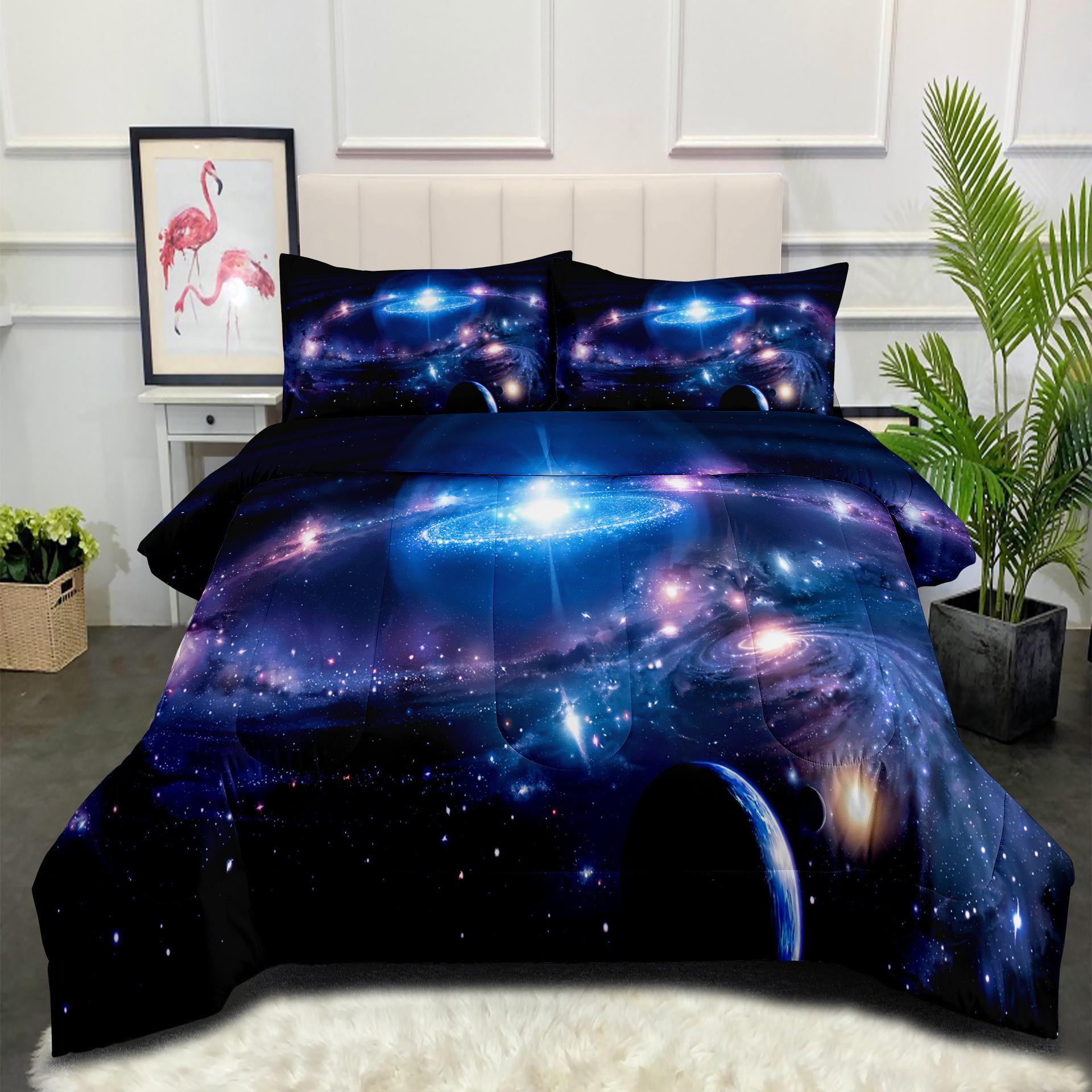 Space Galaxy Astronaut Comfortable Brushed Printing Fat Quilt Feather Silk Cotton Thickened Filled Quilt Cover Three-piece Set 140*200cm
Space Galaxy Astronaut Comfortable Brushed Printing Fat Quilt Feather Silk Cotton Thickened Filled Quilt Cover Three-piece Set 140*200cm