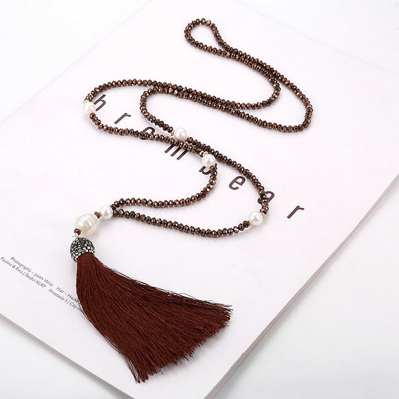 Fashion Tassel Long Necklace For Women Crystal Beads Baroque Pearl Vintage Necklaces Handmade White Blue Red Fringe Necklace коричневый
Fashion Tassel Long Necklace For Women Crystal Beads Baroque Pearl Vintage Necklaces Handmade White Blue Red Fringe Necklace коричневый
