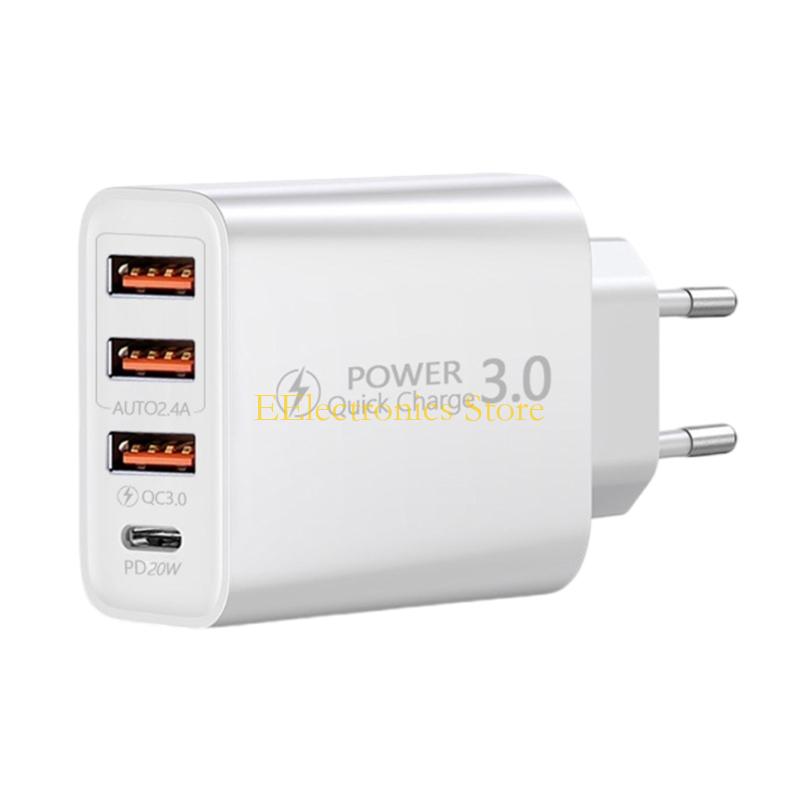 B03C 4 Port 3 USB + Type C EU Travel With Fast Charging For To Europe Devices білий
B03C 4 Port 3 USB + Type C EU Travel With Fast Charging For To Europe Devices білий