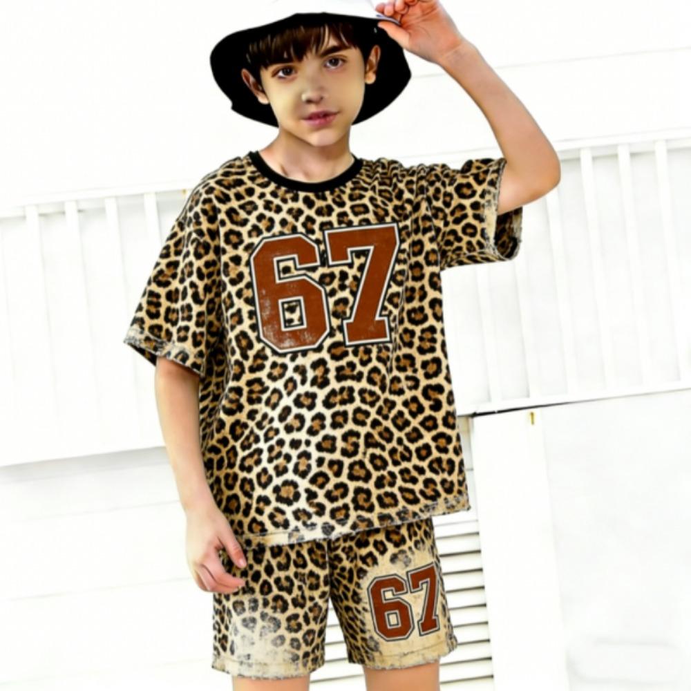 Fashion Number 67 Leopard Multicolored Printed Kids T-shirt and Shorts 2 Piece Set Summer Casual Outfit for Boys and Girls Kids Clothing Top 100
Fashion Number 67 Leopard Multicolored Printed Kids T-shirt and Shorts 2 Piece Set Summer Casual Outfit for Boys and Girls Kids Clothing Top 100
