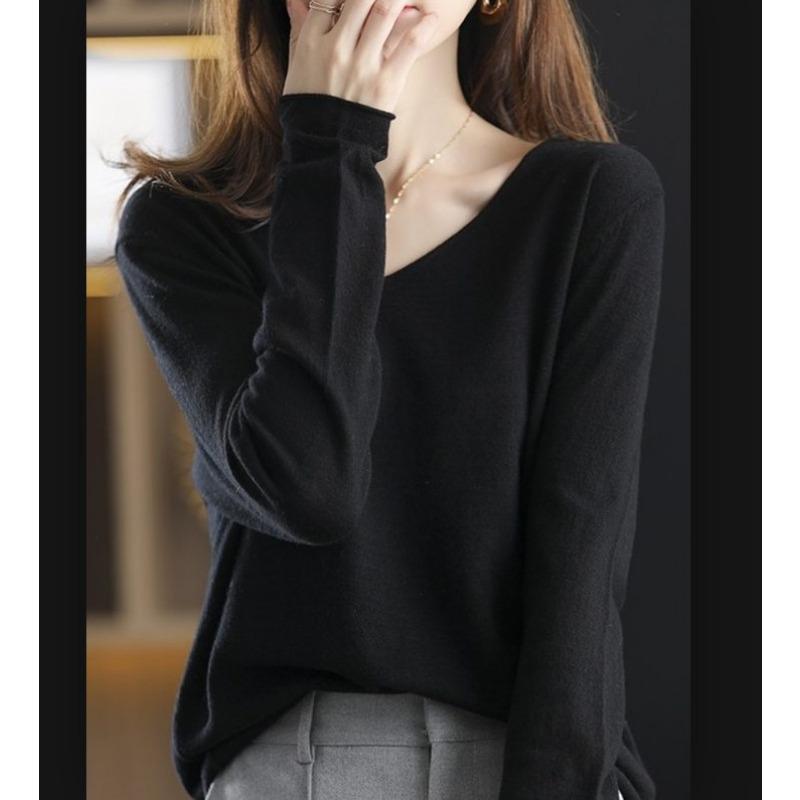 Весенне-осенний женский вязаный свитер с длинным рукавом и V-образным вырезом, с внутренним низом, свободный XL чёрный
Весенне-осенний женский вязаный свитер с длинным рукавом и V-образным вырезом, с внутренним низом, свободный XL чёрный