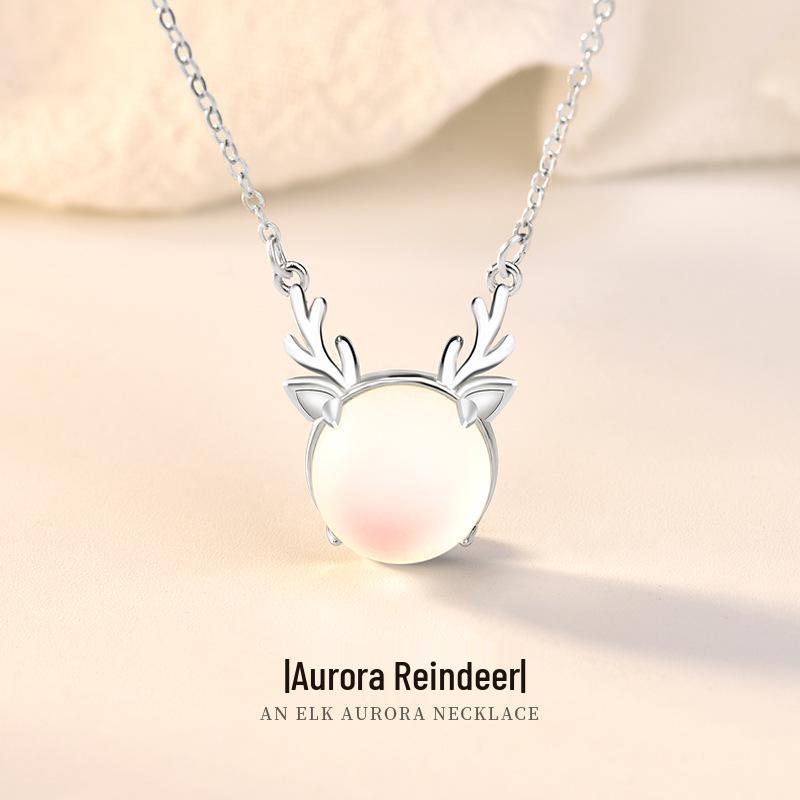High-End S925 Sterling Silver Reindeer Moonstone Necklace - Original Mori Style for Autumn/Winter 925 Sterling Silver
High-End S925 Sterling Silver Reindeer Moonstone Necklace - Original Mori Style for Autumn/Winter 925 Sterling Silver