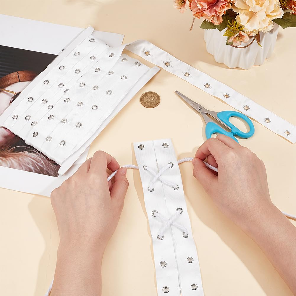 BENECREAT 5 Yards White Polyester Eyelet Tape, 1 Inch Wide Grommet Twill Tape Trim Ribbon Strip with Silver Metal Eyelet Ring for Corset Shirt DIY
BENECREAT 5 Yards White Polyester Eyelet Tape, 1 Inch Wide Grommet Twill Tape Trim Ribbon Strip with Silver Metal Eyelet Ring for Corset Shirt DIY