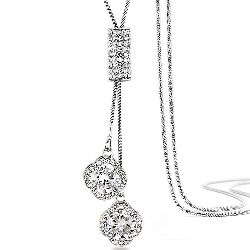 Four-Leaf Clover Zircon Pendant Necklace for Women - Fashionable European & American Long Sweater Chain, New Cross-Border Accessory. серебряный
Four-Leaf Clover Zircon Pendant Necklace for Women - Fashionable European & American Long Sweater Chain, New Cross-Border Accessory. серебряный