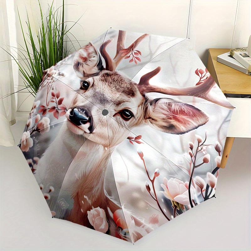 Deer, Floral Theme 8 Bone Hand Automatic Folding Umbrella, Compact and Portable Design, A Perfect Gift for Birthday, Christmas or Business U
Deer, Floral Theme 8 Bone Hand Automatic Folding Umbrella, Compact and Portable Design, A Perfect Gift for Birthday, Christmas or Business U