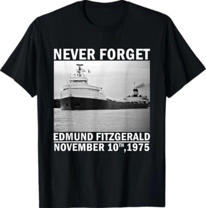 Never Forget – Edmund Fitzgerald Memorial Tee Nov. 10, 1975 100% Cotton T-shirt Mens Tees Top S
Never Forget – Edmund Fitzgerald Memorial Tee Nov. 10, 1975 100% Cotton T-shirt Mens Tees Top S