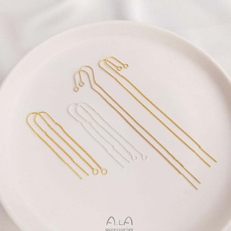 DIY U-Shaped Ear Wire: Handmade 14K/18K Gold & 925 Silver Chain-Shaped Studs - Color-Preserving Jewelry Accessories
DIY U-Shaped Ear Wire: Handmade 14K/18K Gold & 925 Silver Chain-Shaped Studs - Color-Preserving Jewelry Accessories