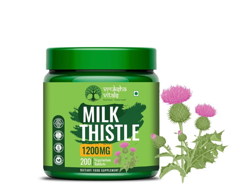 Vruksha Vitals Milk Thistle 1200 mg - 200 Liver Detox Tablets/Capsules - Liver Support Supplement
Vruksha Vitals Milk Thistle 1200 mg - 200 Liver Detox Tablets/Capsules - Liver Support Supplement