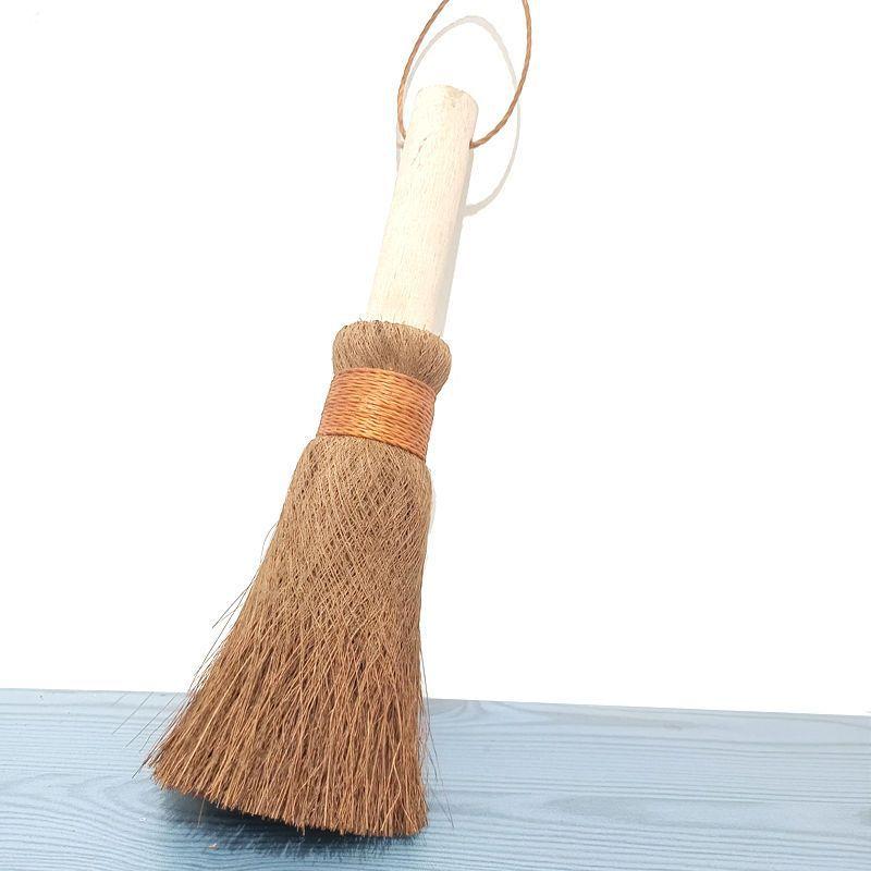 Ручка из натурального дерева, Длинная ручка, Мягкая щетина из коричневого шелка, Щетка для мытья сковороды, Пальмовая щетка для сковороды, Не прилипает масло, Кухонная щетка, Щетка для мытья миски, Коричневая щетка