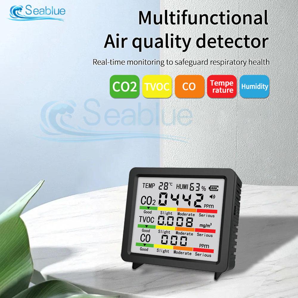 5 In 1 Air Quality Monitor CO2 HCHO TVOC Tester Temperature Humidity Meter Carbon Dioxide Detector With Sound/Screen Alarm чорний
5 In 1 Air Quality Monitor CO2 HCHO TVOC Tester Temperature Humidity Meter Carbon Dioxide Detector With Sound/Screen Alarm чорний