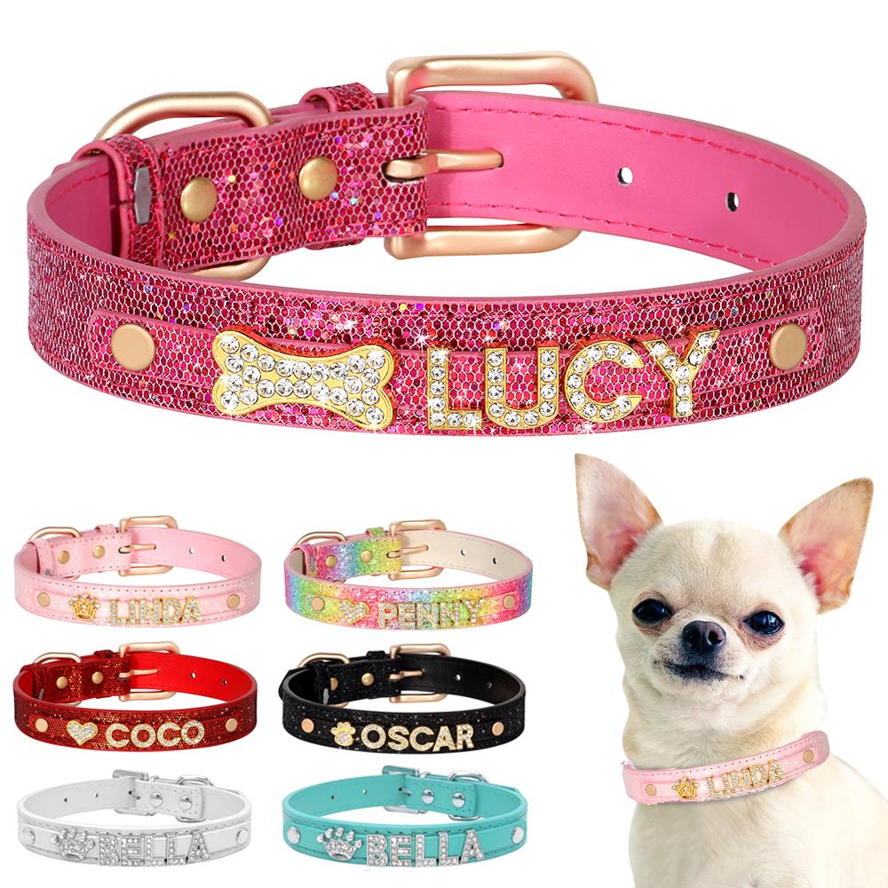 Personalized Small Dogs Chihuahua Collar Bling Rhinestone Dog Collars Free Custom Pet Dogs Cats Name Charms Pet Accessories XS
Personalized Small Dogs Chihuahua Collar Bling Rhinestone Dog Collars Free Custom Pet Dogs Cats Name Charms Pet Accessories XS