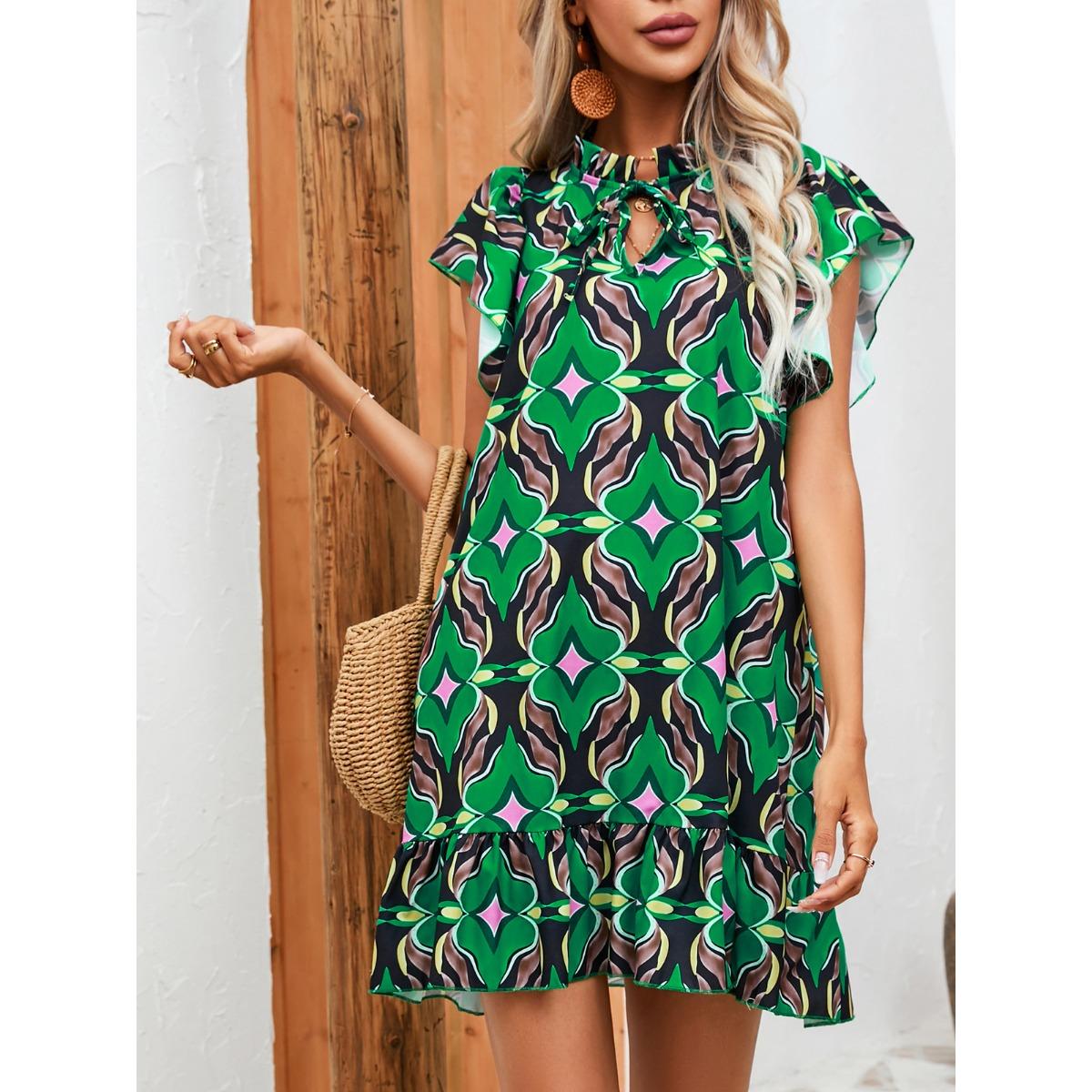 Summer European American Women s Fashion Printed Ruffle Short Dress, Casual Streetwear Mini Dress for Women XXL
Summer European American Women s Fashion Printed Ruffle Short Dress, Casual Streetwear Mini Dress for Women XXL