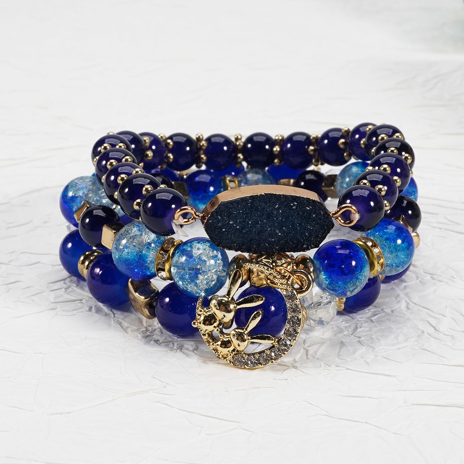 Bohemian Rhinestone Rabbit & Fluorite Multi-layer Elastic Bracelet Set for Girls озеро синього кольору
Bohemian Rhinestone Rabbit & Fluorite Multi-layer Elastic Bracelet Set for Girls озеро синього кольору