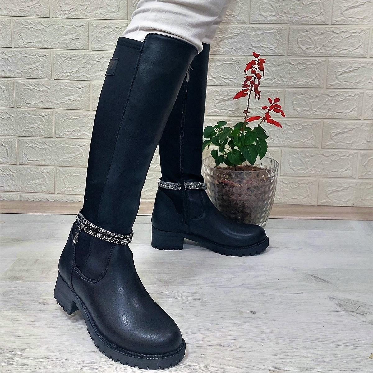 MP 2753 Черные женские сапоги Stoned Ligra на молнии, высота 45 см
MP 2753 Черные женские сапоги Stoned Ligra на молнии, высота 45 см