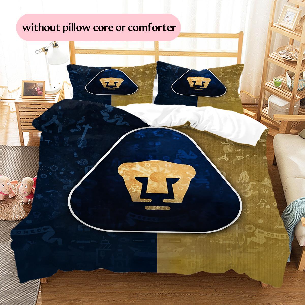Pumas Football Team Pattern Bedding Quilt Set Home Decoration Gift (1 * duvet cover + 2 * pillowcase without core) 135x200cm
Pumas Football Team Pattern Bedding Quilt Set Home Decoration Gift (1 * duvet cover + 2 * pillowcase without core) 135x200cm