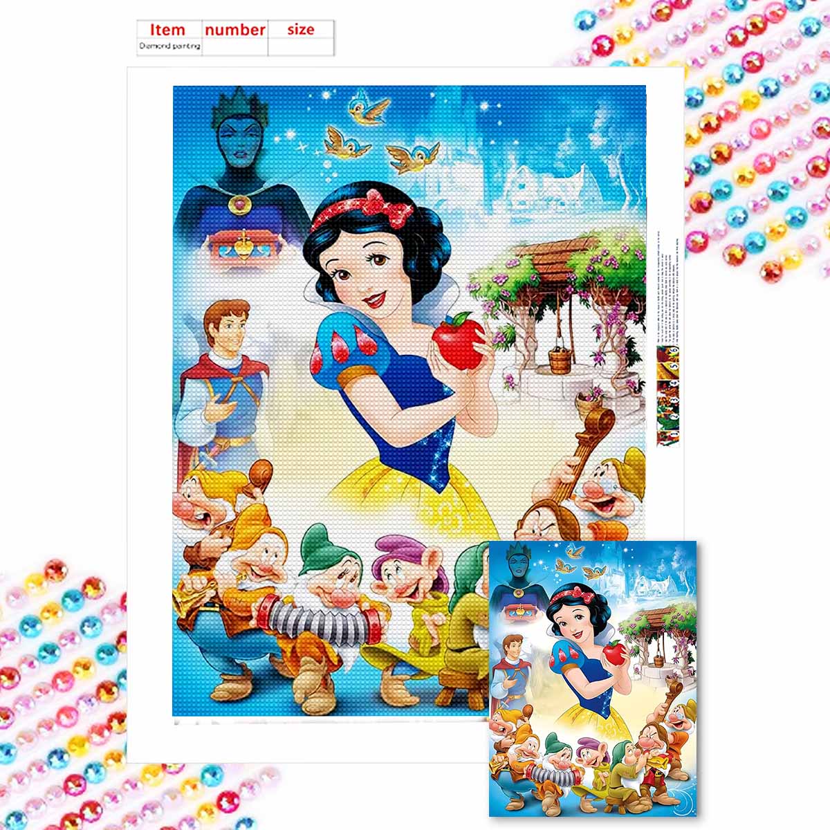 Полная круглая алмазная живопись Принцесса, Королева и Гном Искусство Стразы Картина Мозаика DIY 5D Вышивка крестом Украшение для дома Round 20x30cm
Полная круглая алмазная живопись Принцесса, Королева и Гном Искусство Стразы Картина Мозаика DIY 5D Вышивка крестом Украшение для дома Round 20x30cm