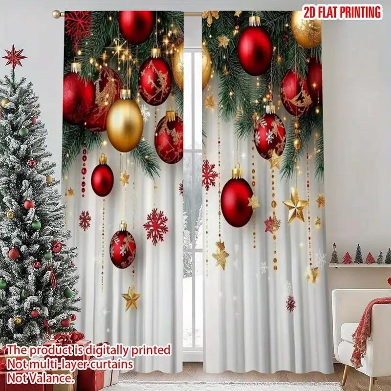 Set Of 2 Luxury Christmas Decorative Pattern Curtains Living Room Bedroom Decoration Curtain With Pole Pocket Polyester Ideal For Great W100*H70(CM)-Hooks&1PCS
Set Of 2 Luxury Christmas Decorative Pattern Curtains Living Room Bedroom Decoration Curtain With Pole Pocket Polyester Ideal For Great W100*H70(CM)-Hooks&1PCS