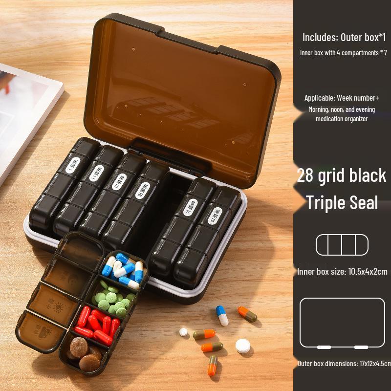 Portable 21/28-Slot Weekly Pill Organizer - Compact Medicine Storage Box
Portable 21/28-Slot Weekly Pill Organizer - Compact Medicine Storage Box