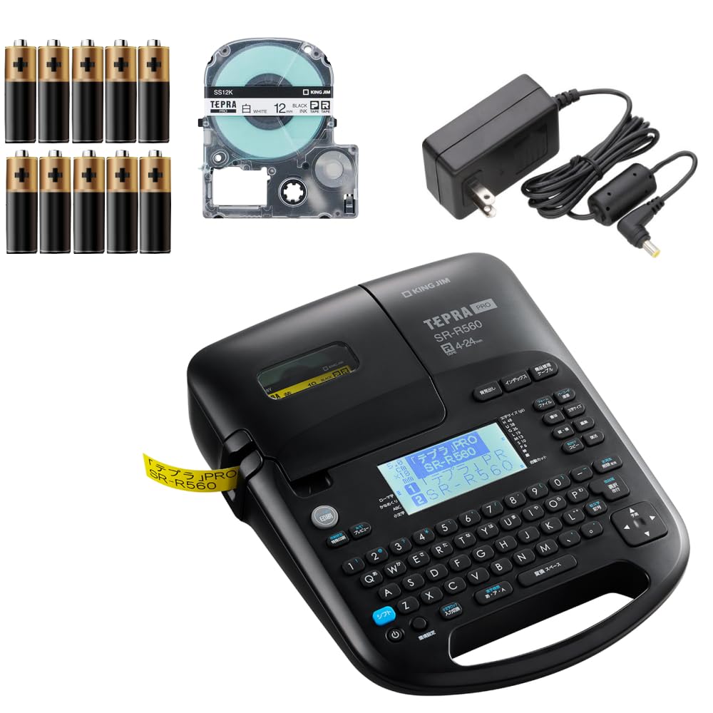 KING JIM Label Writer PRO Біла стрічка SS12K 10 батарейок AA Tepra SR-R560 & & (Набір із 3 частин) чорний
KING JIM Label Writer PRO Біла стрічка SS12K 10 батарейок AA Tepra SR-R560 & & (Набір із 3 частин) чорний