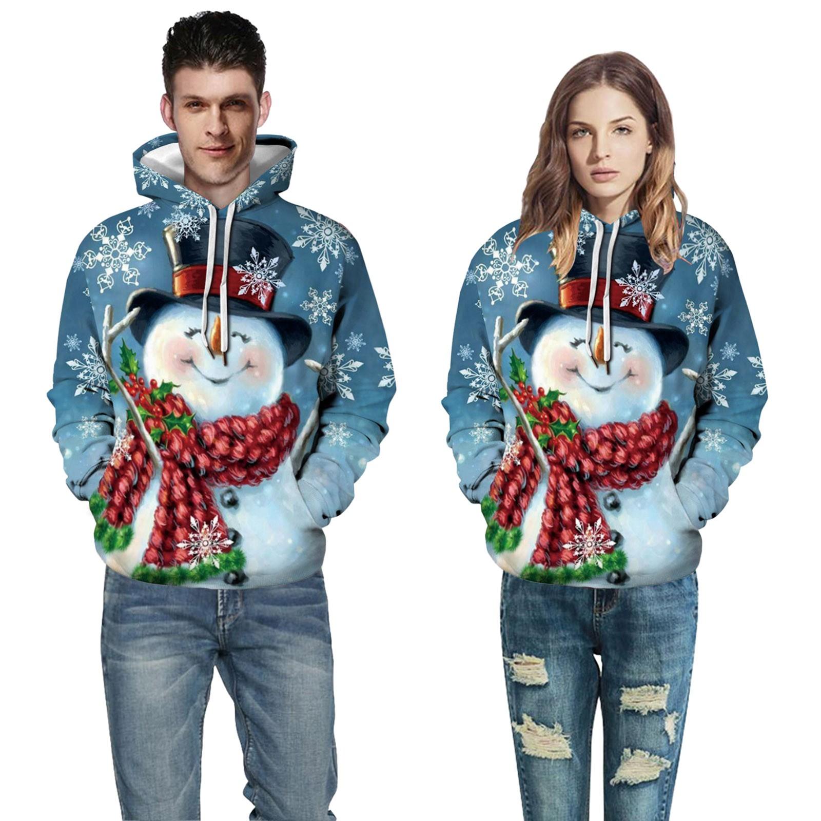 (SU)Couple Sports Holiday Sweater 3D Printed Colorful Santa Claus Pullover Top 
(SU)Couple Sports Holiday Sweater 3D Printed Colorful Santa Claus Pullover Top
