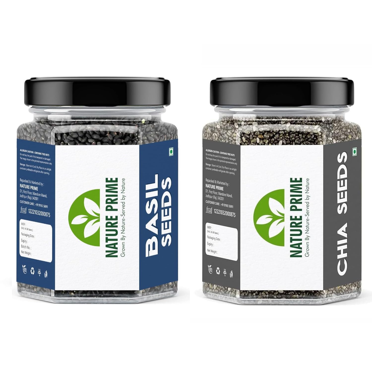Nature Prime Healthy Seeds Combo- Chia (250g) Basil (250g) | Rich in Omega-3, Dietary Fibre, Antioxidant | Raw Seeds for Weight Loss, Immunity Bo
Nature Prime Healthy Seeds Combo- Chia (250g) Basil (250g) | Rich in Omega-3, Dietary Fibre, Antioxidant | Raw Seeds for Weight Loss, Immunity Bo