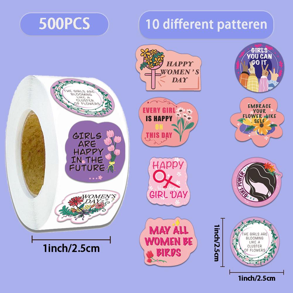 500 Sheets/Roll Women s Day Stickers for Journaling, Decoration, and Sealing Envelopes - Creative Cartoon Designs
500 Sheets/Roll Women s Day Stickers for Journaling, Decoration, and Sealing Envelopes - Creative Cartoon Designs